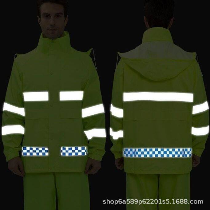 反光双层雨衣环卫交通执勤雨裤套装男女全身户外防雨服分体式