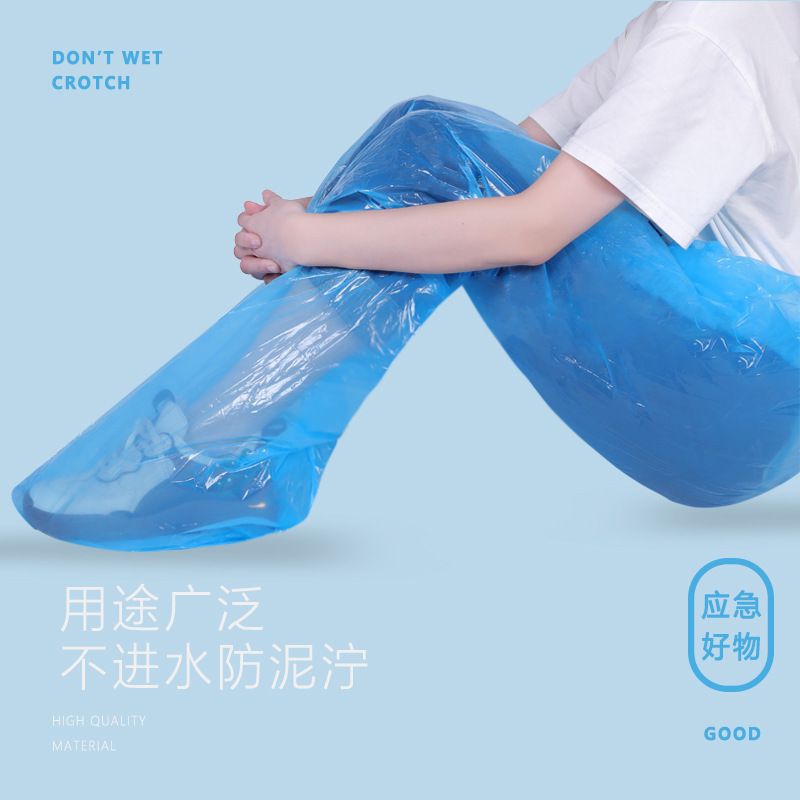 一次性一体包脚雨裤雨衣套装封脚男下半身电动车女防水加厚子裤款图片