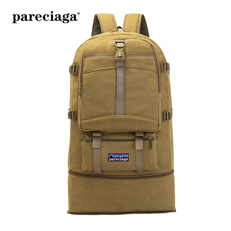 巴塔正品pareciaga【可扩容】80升帆布双肩包男超大容量登山背包