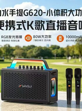 山水g620户外广场舞音响大功率低音炮家庭KTV声卡蓝牙便携式音箱