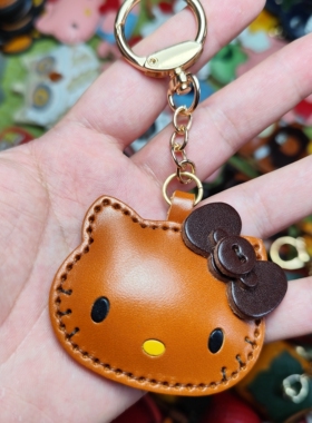 手工皮具挂件真皮包挂件高级感KT猫