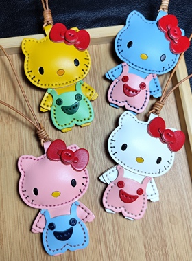 手工皮具挂件真皮包挂件高级感小猫kt