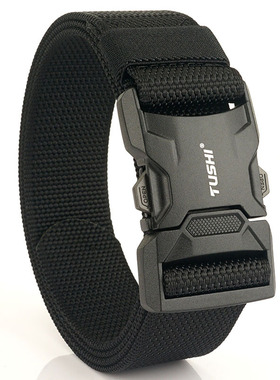 新款铝合金插扣尼龙腰带男士户外休闲工装裤带快拆战术帆布皮带潮