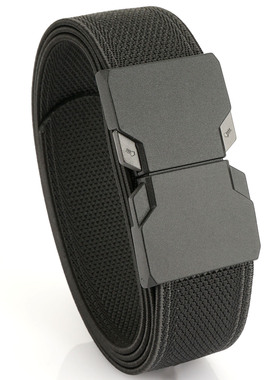 新款合金插扣腰带战术工装户外编织裤带男士弹力内穿休闲帆布皮带