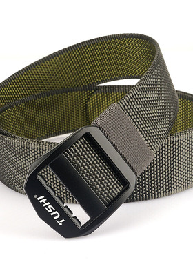 男士尼龙编织腰带工装战术日字扣帆布皮带青年简约无孔休闲裤带潮