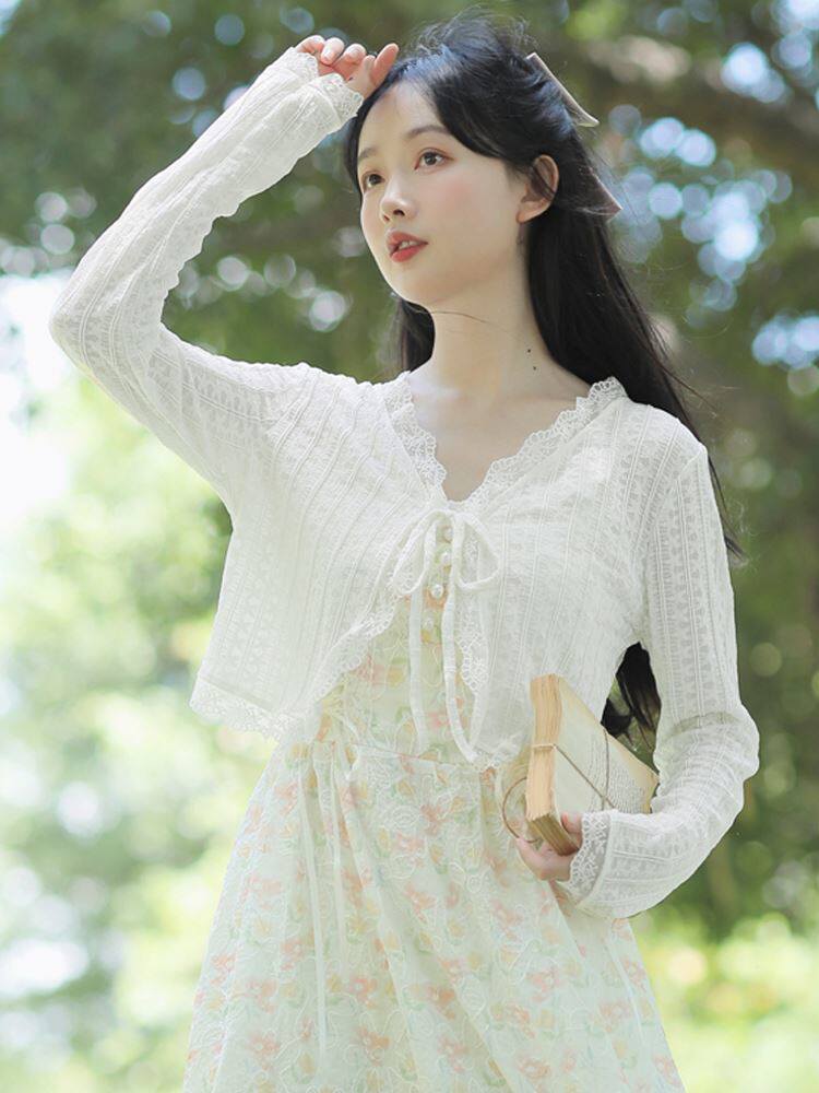 温柔风雪纺防晒衣开衫罩衫女夏季配吊带裙子薄款披肩外搭外套上衣