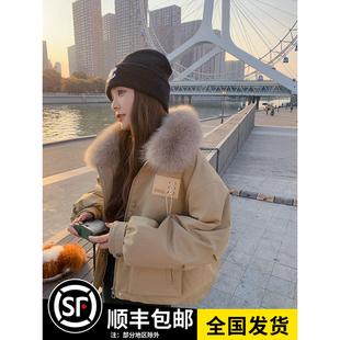 Lily潮Parka女士冬季 流行加厚皮领街头高端短外套