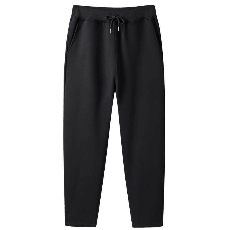 韩版时尚潮流春秋纯棉卫裤男士大码宽松休闲透气针织直筒运动长裤