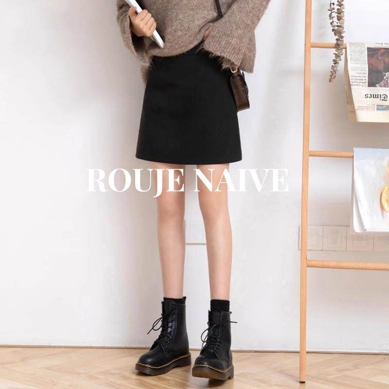 ROUJE NAIVE大码毛呢半身裙女春秋新款高腰显瘦一步裙包臀A字短裙,女装/女士精品,大码半身裙,淘宝优惠券,粉丝福利购,淘宝优惠卷