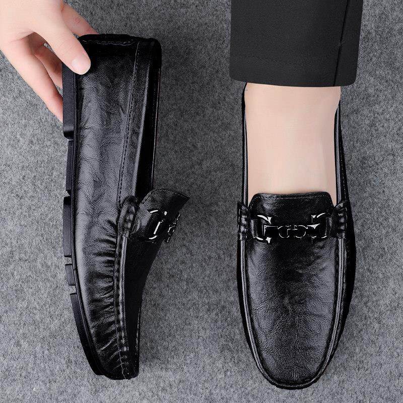 韩国潮牌豆豆鞋男新款真皮男士软底软皮休闲皮鞋懒人一脚蹬皮鞋子,流行男鞋,乐福鞋（豆豆鞋）,淘宝优惠券,粉丝福利购,淘宝优惠卷