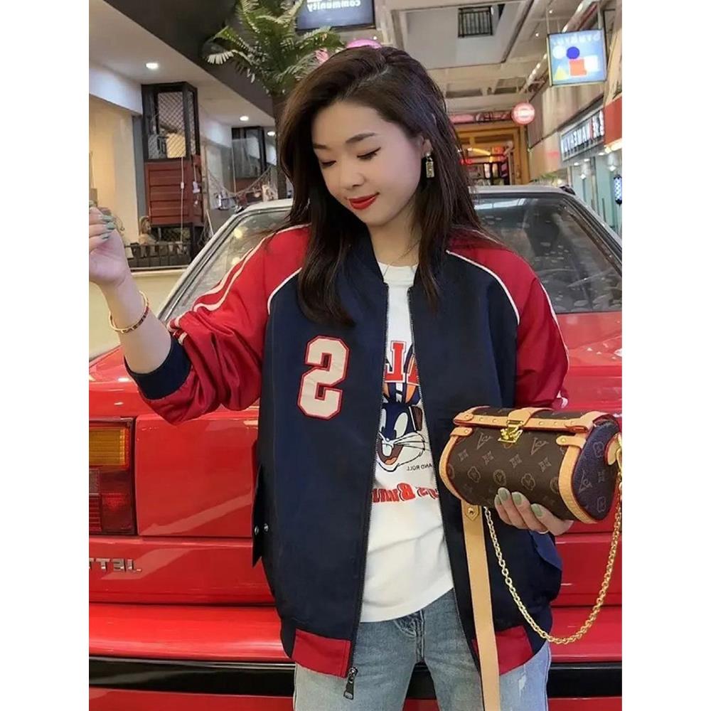 美式棒球服外套女春秋新款欧货洋气短款宽松休闲百搭刺绣夹克上衣
