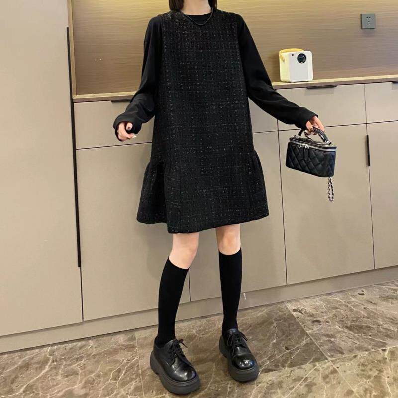 欧洲站小香风无袖连衣裙女2026年春秋新款大码高级感洋气减龄裙子