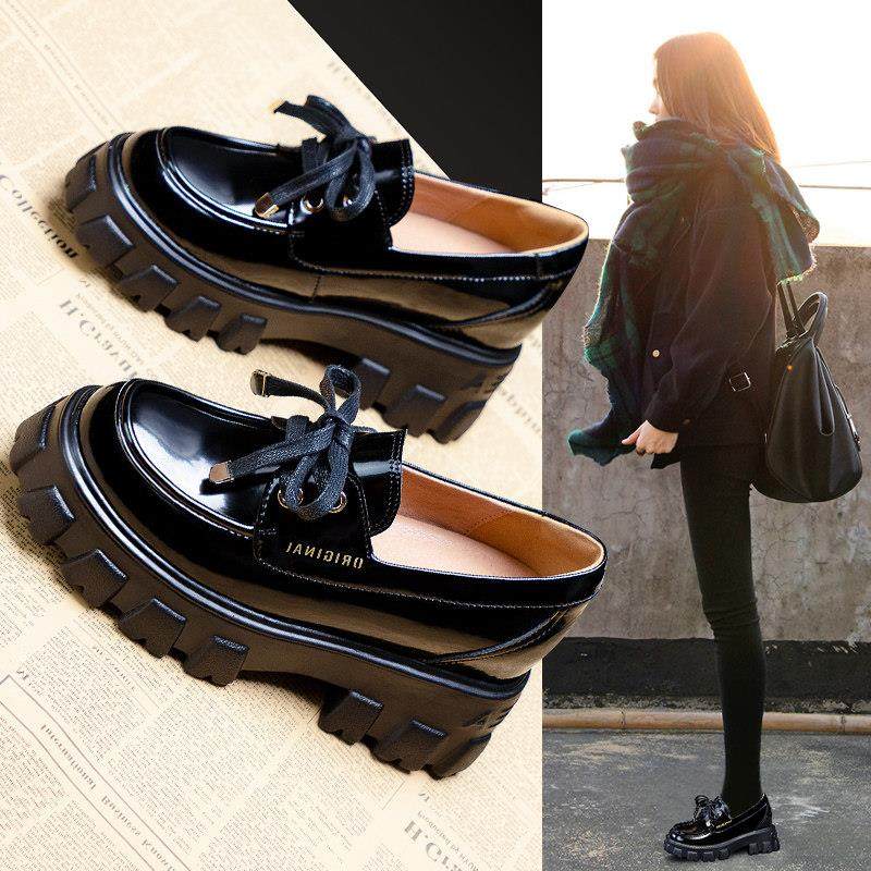 香港覆古英伦风小皮鞋女2025春季新款圆头厚底乐福鞋女内增高女鞋,女鞋,深口单鞋,淘宝优惠券,粉丝福利购,淘宝优惠卷