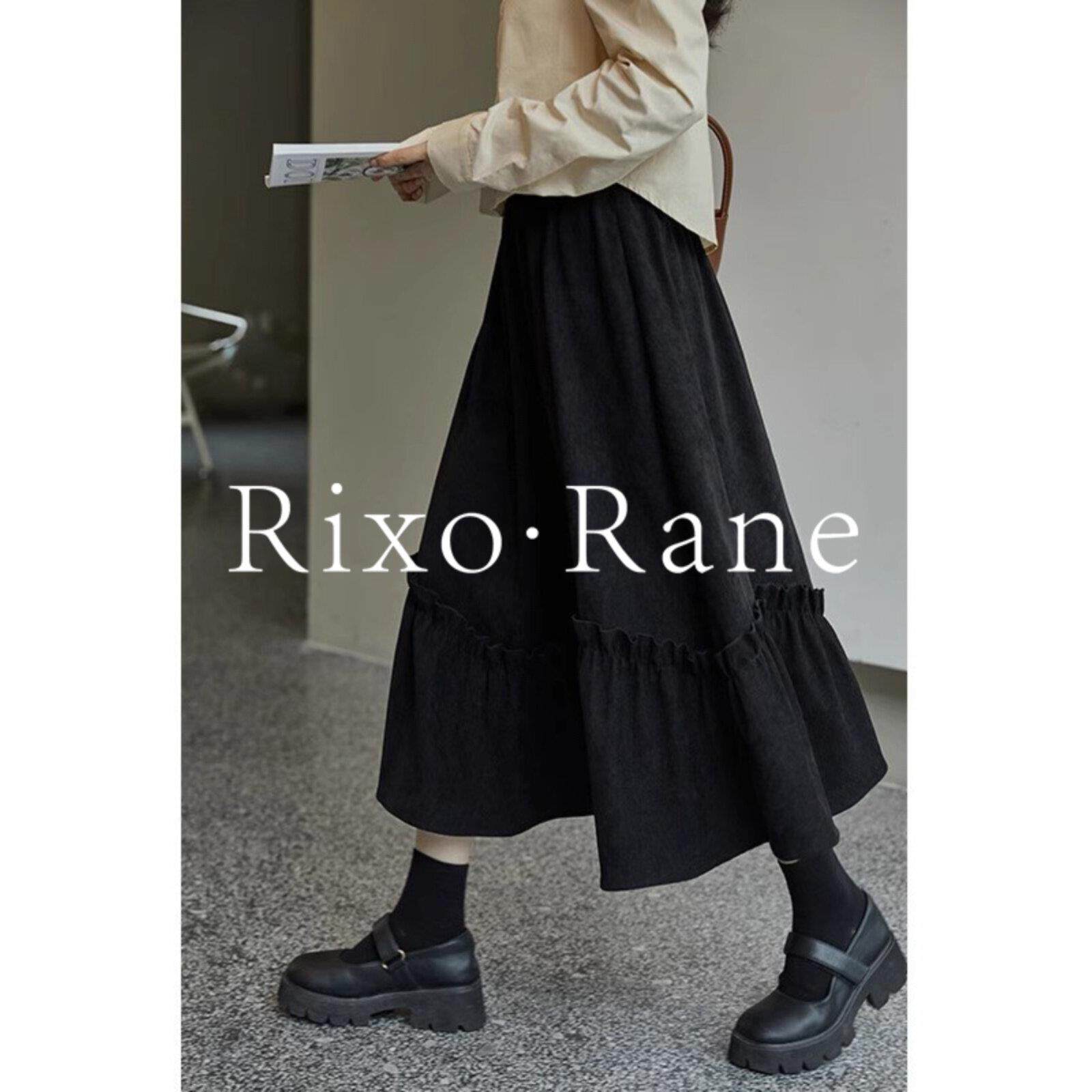 法国Rixo Rane不费力穿搭⭐气质赫本长裙女显瘦遮胯覆古a字半身裙