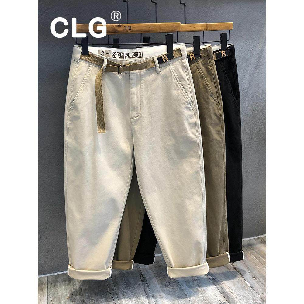 香港潮牌高密斜纹酵洗休闲裤男秋冬宽松直筒工装中腰长裤宽松日系,男装,休闲裤,淘宝优惠券,粉丝福利购,淘宝优惠卷