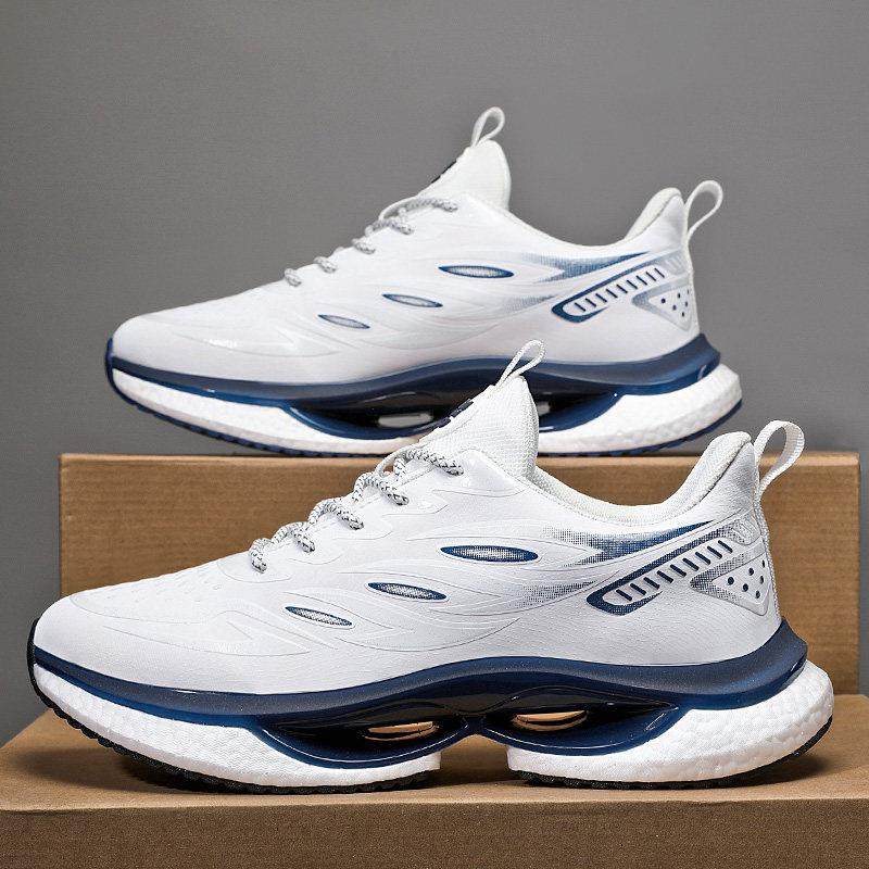 夏季男鞋透气减震运动鞋男款薄款爆米花软底网面休闲 超轻跑步鞋