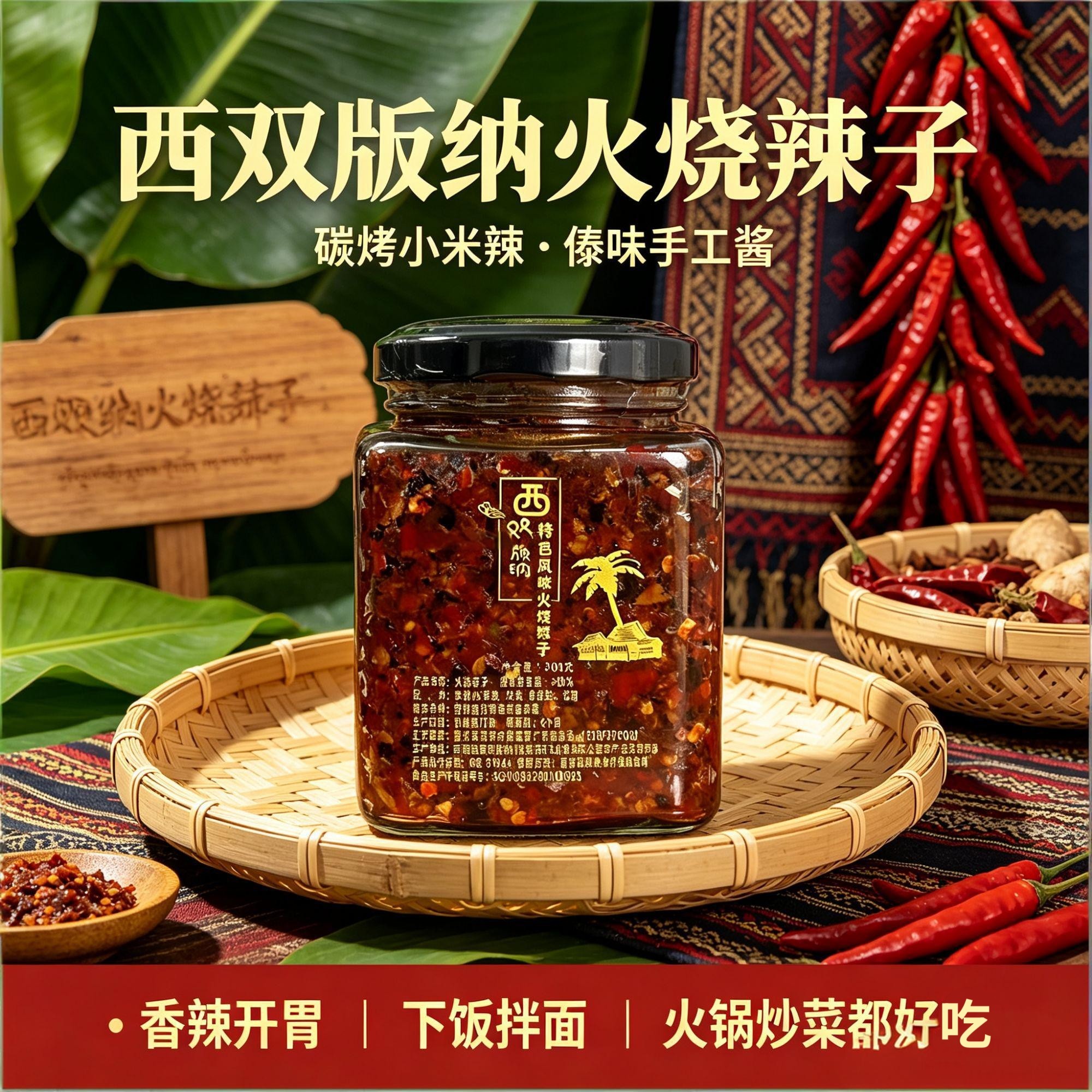 西双版纳傣味火烧辣子酱香辣下饭