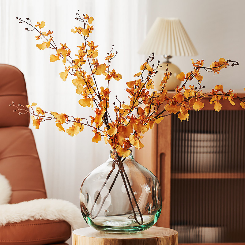 轻奢特大号不规则花瓶 手工透明玻璃花器客厅插花日本吊钟马醉木,家居饰品,花瓶,淘宝优惠券,粉丝福利购,淘宝优惠卷