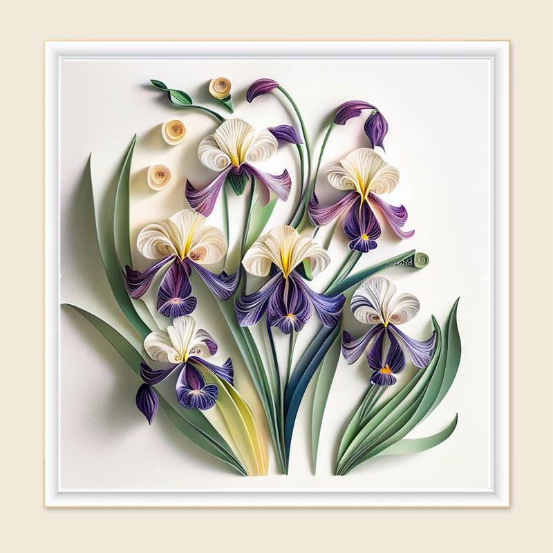 ai鳶尾花衍紙畫手工植物