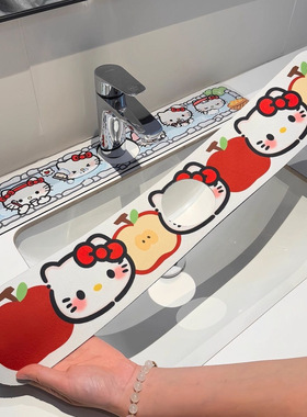 kitty侧边水龙头沥水垫防溅水台面厨房卫生间硅藻泥洗漱台吸水垫