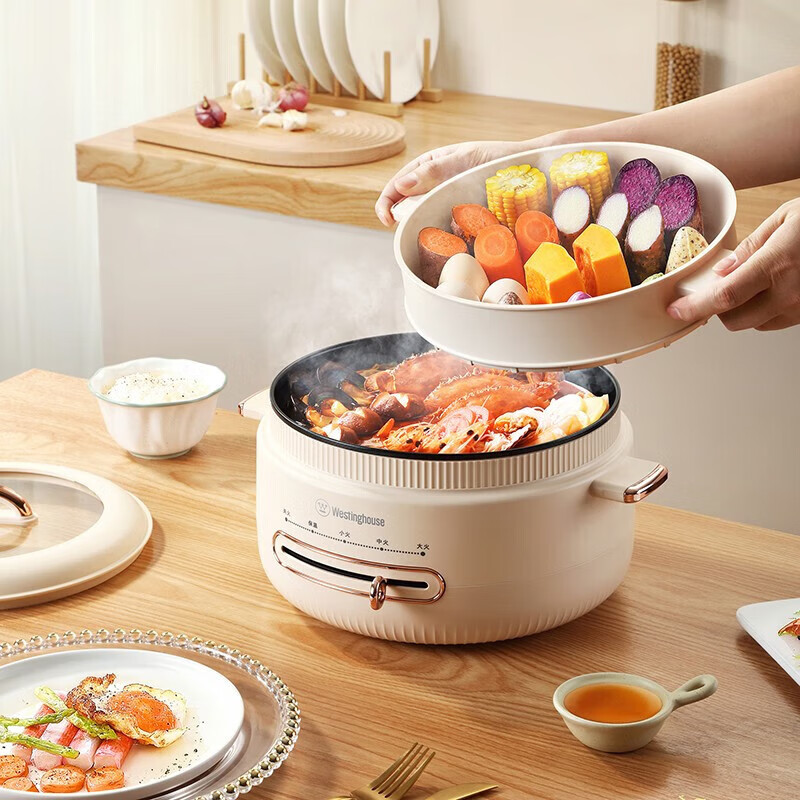 西屋家用多功能电热火锅炒菜锅