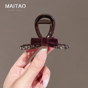 韩版高级感精致水钻抓夹发夹女2025新款高端后脑勺秋冬鲨鱼夹头饰