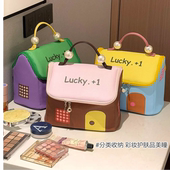 多巴胺高级感房子化妆包大容量分区手提防水洗漱包出差旅行收纳包