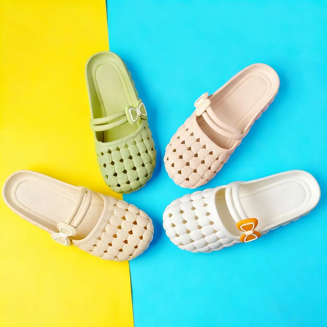 包头拖沙滩鞋女款夏百搭软底防滑洞洞外穿防滑平底凉鞋塑料洞洞鞋