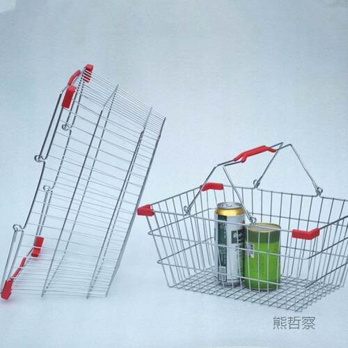 金购物筐提eKF8NBww篮酒吧啤酒提篮妆化品不锈钢属购物篮收纳篮手