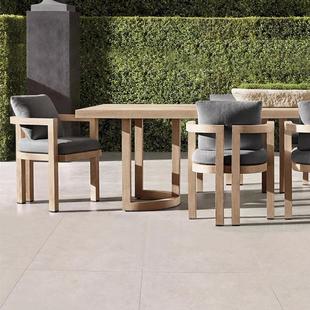 木桌椅户柚外休sy42闲庭防院花园露天腐实木防椅子防水晒圆桌室外