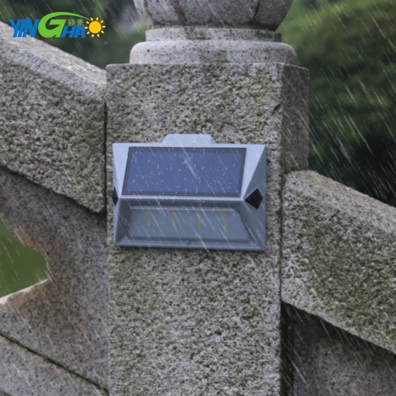 跨境太能亮灯户外阳庭灯天黑自院动家用防水壁YH0408灯花园楼梯灯