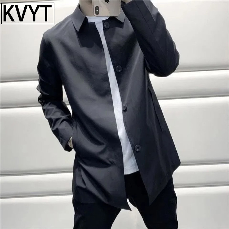 风衣男薄款春秋2025新款爆款英伦商务男装休闲 上衣男士外套中长