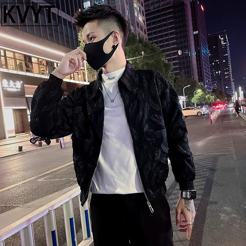 潮牌男士外套新款2025爆款痞帅男装上衣高级感修身夹克男款春秋季