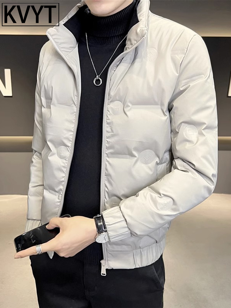 轻薄羽绒服男款潮牌2025冬季新款潮流立领男装上衣保暖白鸭绒外套