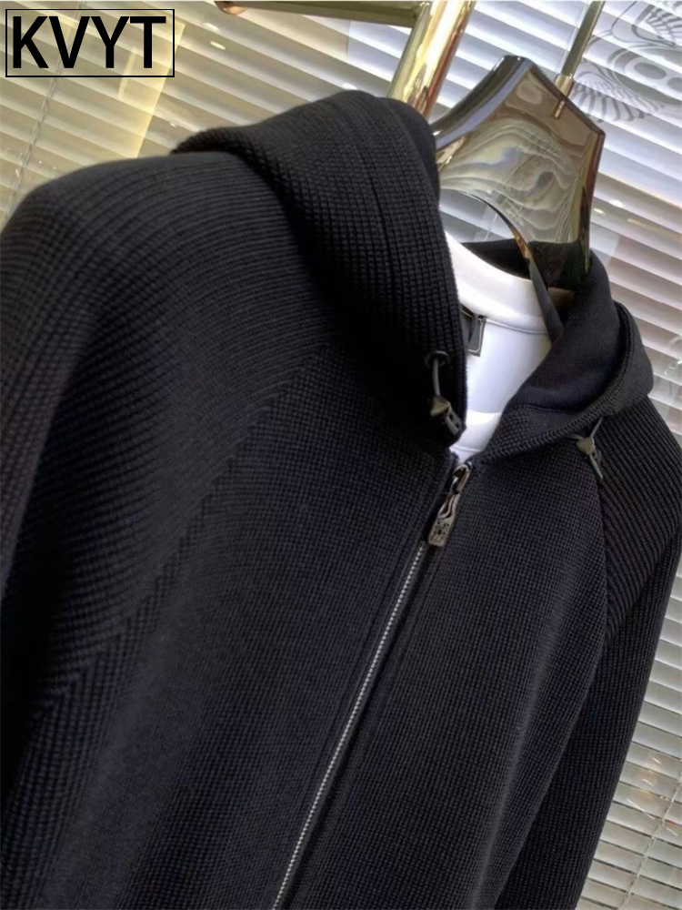 潮牌男士痞帅高级感卫衣2025年秋冬季新款针织开衫夹克男美式外套