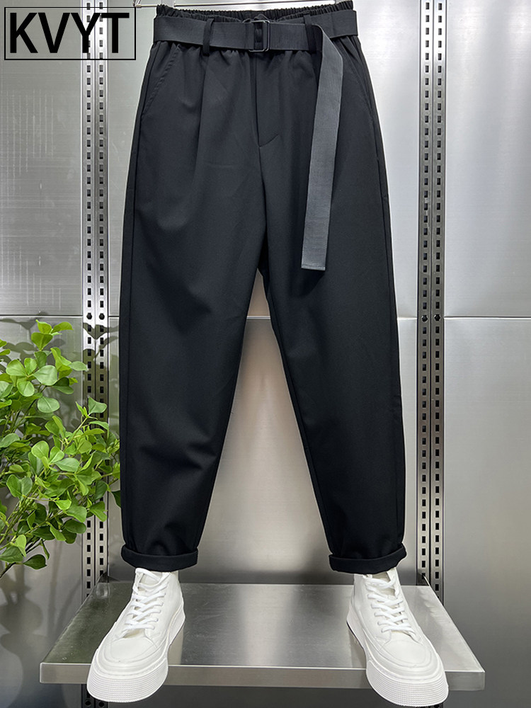 高端男士黑色西裤2025年秋冬季新款加绒裤子男款高级感直筒休闲裤