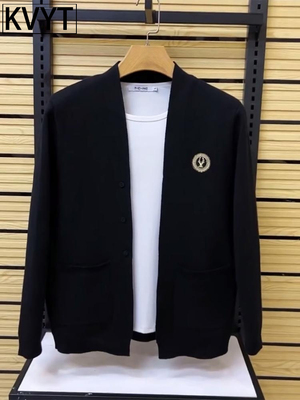 针织开襟羊毛衫男士夹克新款2025流行时尚品牌高端帅气男士上衣春