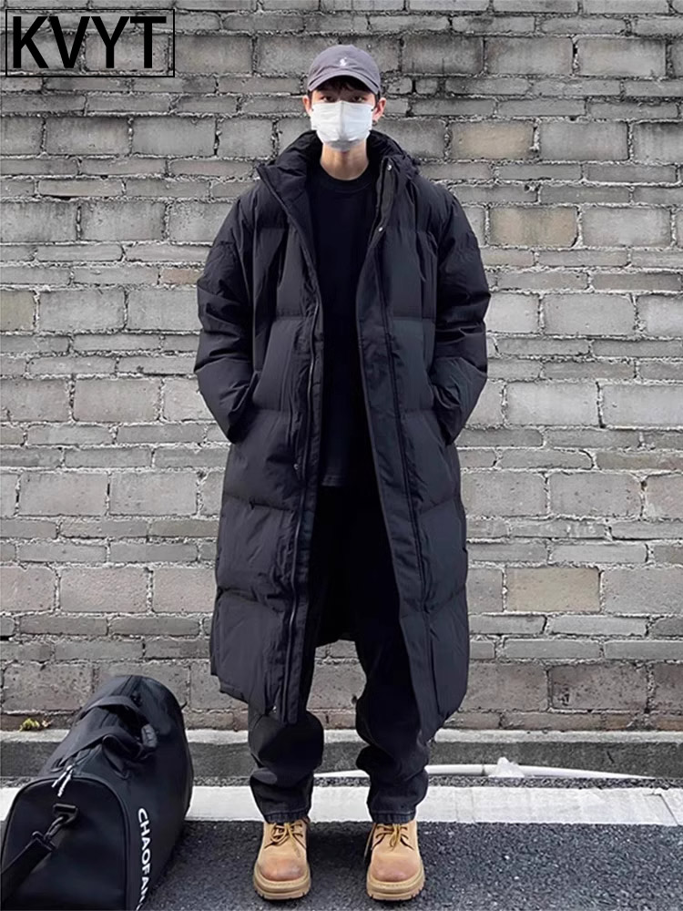 高端中长款羽绒棉服男款2025年冬季新款潮牌连帽过膝痞帅大衣外套