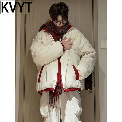 男生羽绒棉服2026年冬季新款潮牌美式双面穿加厚保暖棉衣男面包服