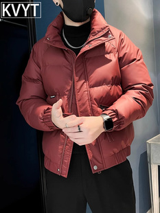 高端羽绒棉服男士秋冬季2025新款潮牌立领时尚棉衣男款休闲上衣服