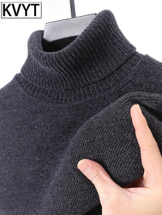 雪尼尔高领毛衣男款冬季新款加绒加厚保暖上衣男士内搭打底针织衫