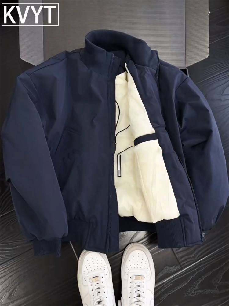 潮牌美式飞行员夹克男士2025年冬季新款加厚保暖棉服男款痞帅外套