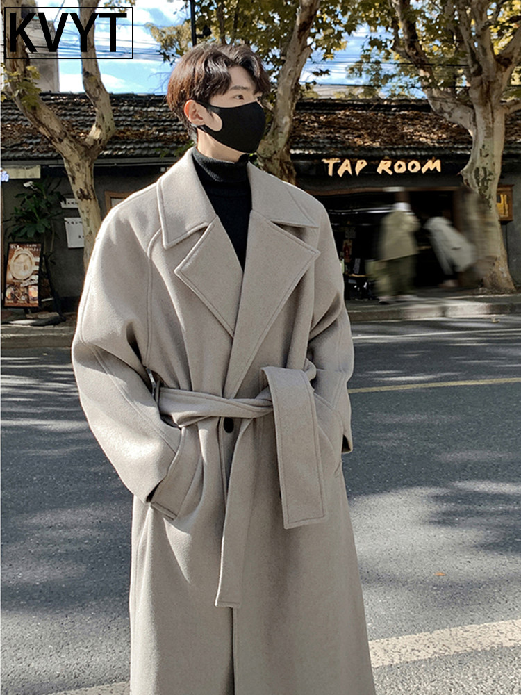 潮牌男士毛呢大衣中长款风衣2025年秋冬季新款男装双排扣加厚外套,男装,毛呢大衣,淘宝优惠券,粉丝福利购,淘宝优惠卷