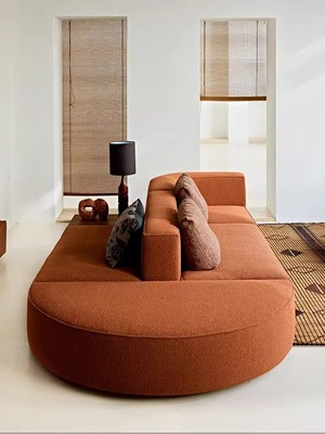北欧豆腐块沙发侘寂风客厅双面布艺沙发模块组合意式极简异形设计