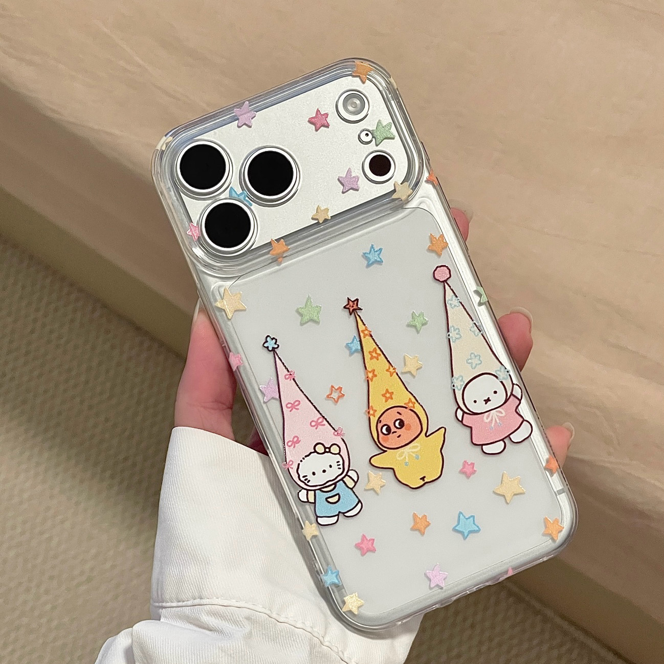 星星小人卡通可爱透明苹果超火17promax手机壳新款外壳iPhone16plus/15/14/13/12超好看保护套软壳全包防摔