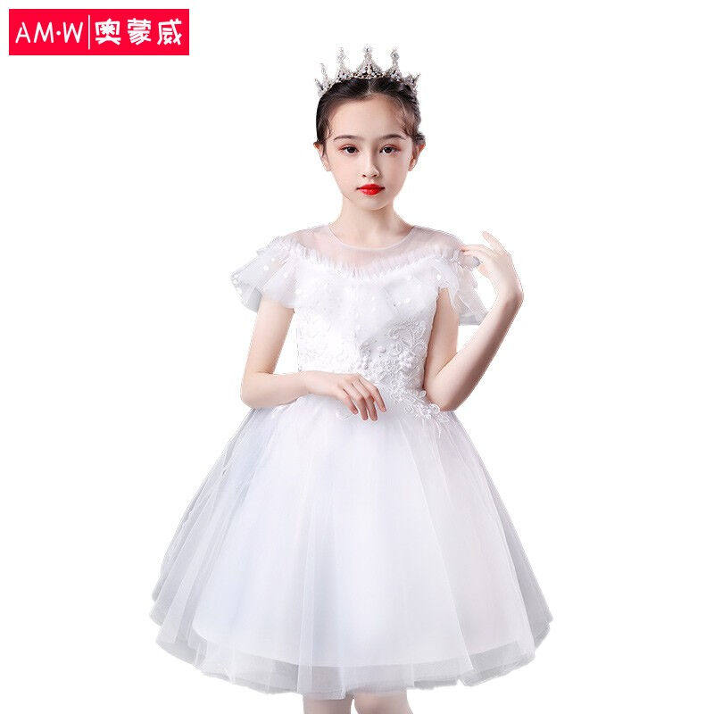 奥蒙威女童公主裙中大童礼服儿童婚纱花童礼服主持人钢琴演出服蓬属于什么档次？