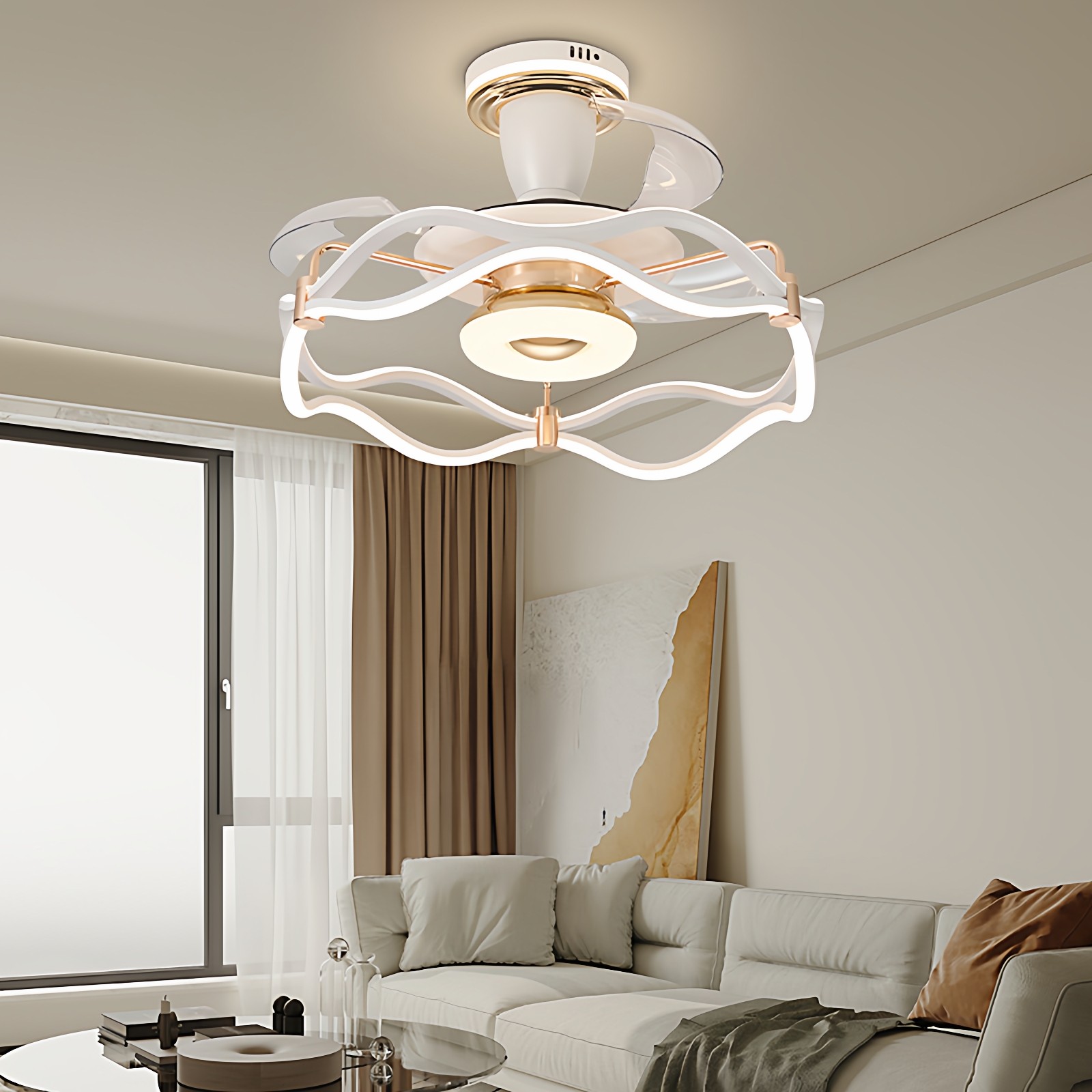 北欧护眼高级感风扇灯客厅卧室餐厅高档静音带风扇吊灯轻奢吊扇灯,家装灯饰光源,风扇灯,淘宝优惠券,粉丝福利购,淘宝优惠卷