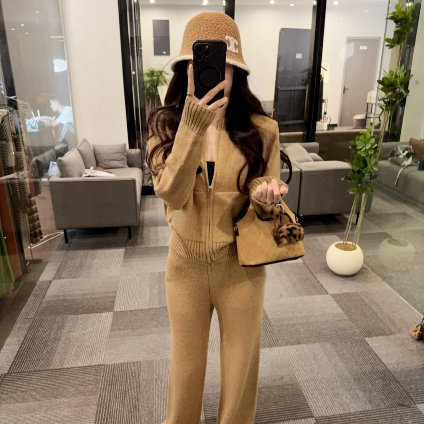 秋冬季宽松显瘦上衣休闲长裤套装