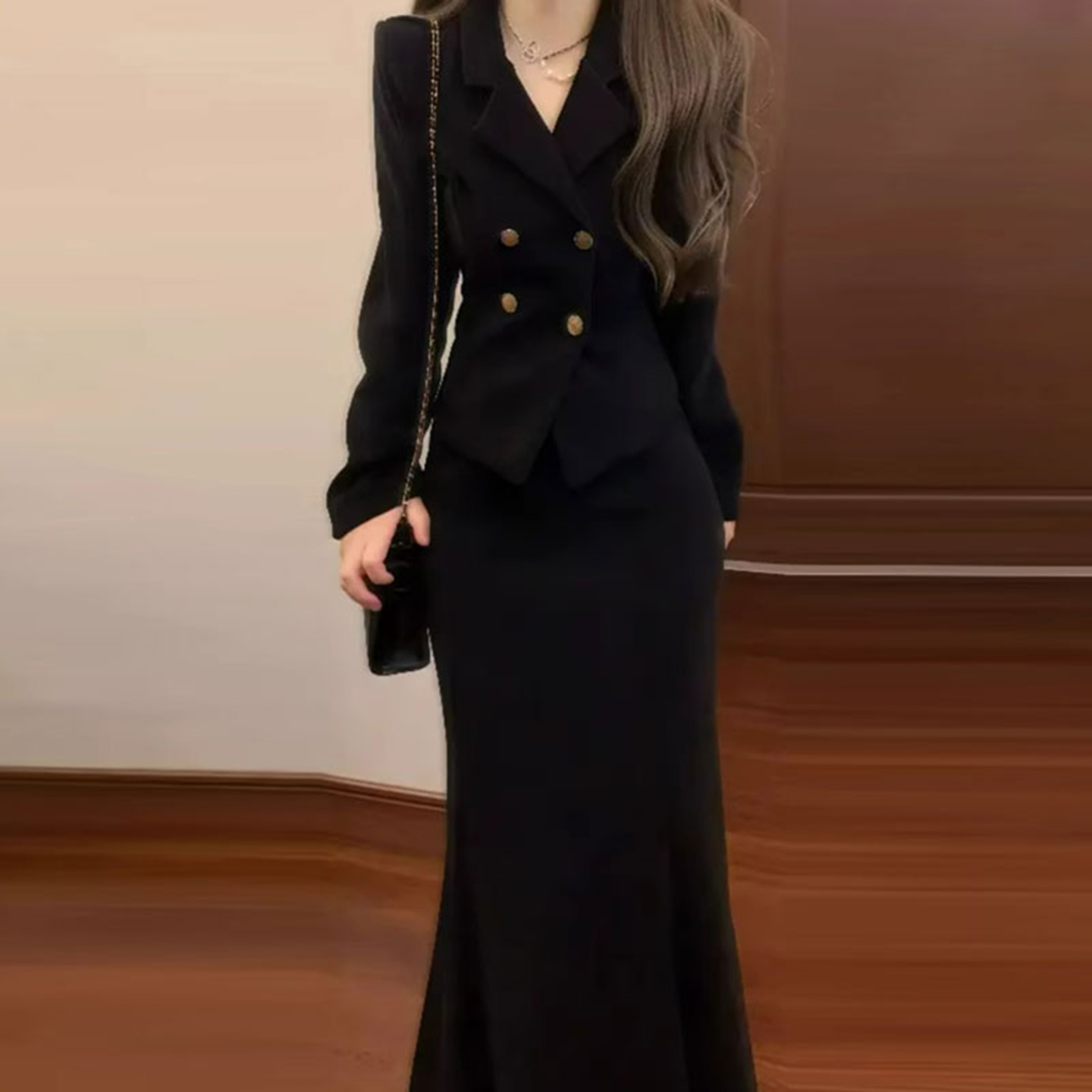 富家千金高级感御姐两件套装秋冬