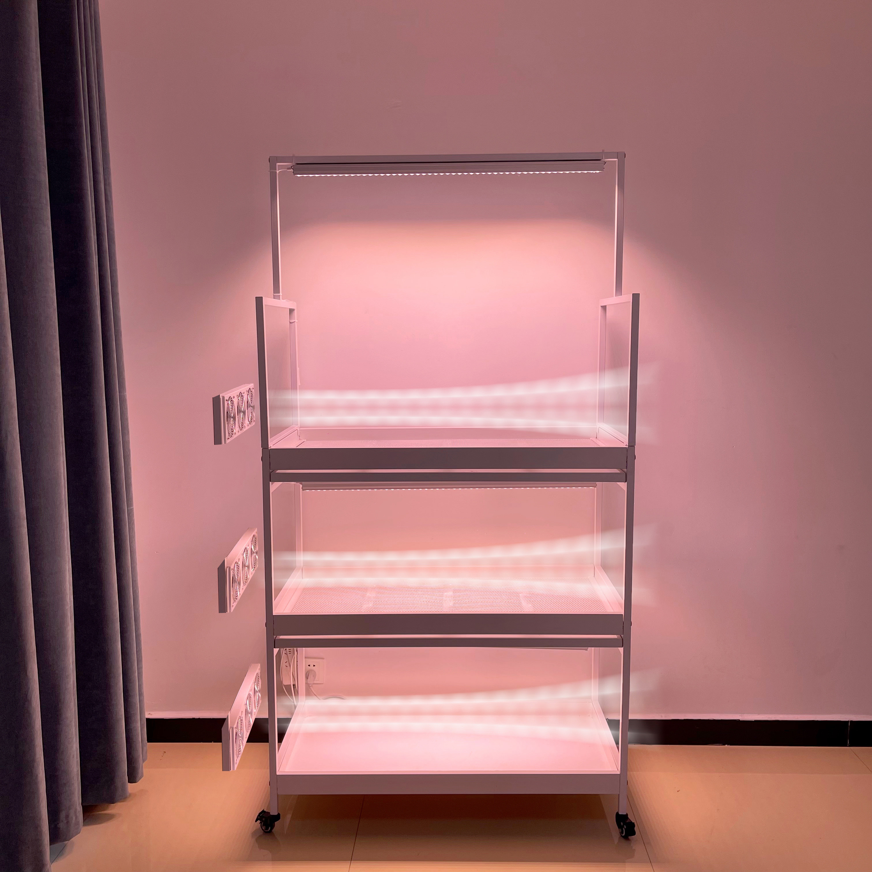 知三月多肉花架组合款带可调速风扇多层接水浸盆（不含补光灯）